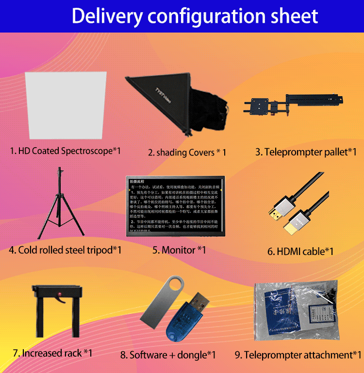 Темперный HD стеклянный стенд 22 дюймовый телепромптер для телевещательного оборудования