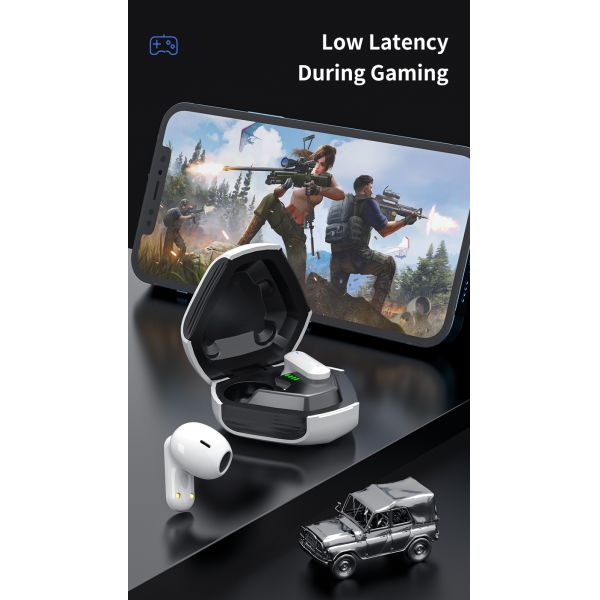 Low Latency Super Bass Stereo Wireless Earphones for PC and Travel In-Ear Sports Ready