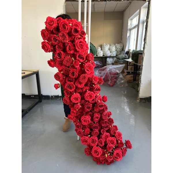Wedding Decoration Supplies Custom Color Silk Wedding Floral Table Runner Sweetheart Table Artificial Flowers