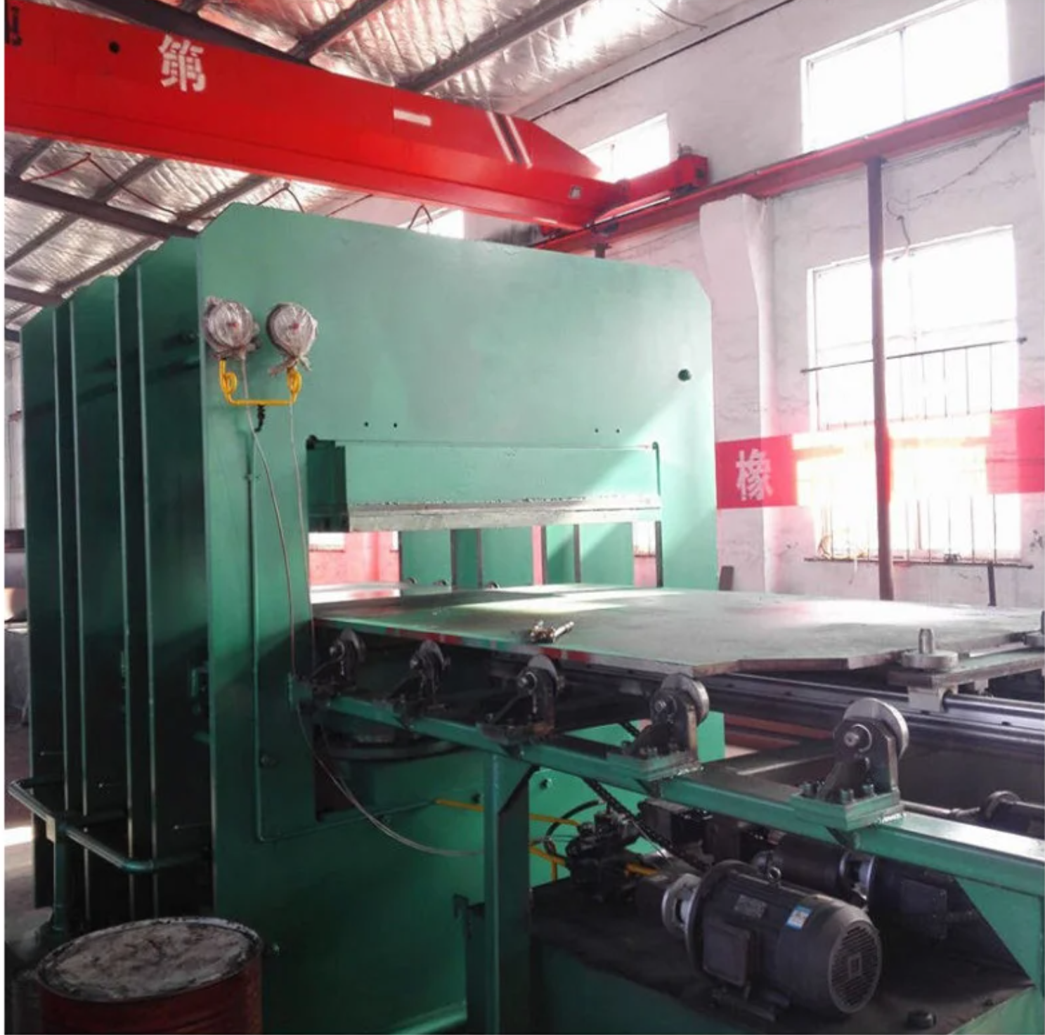 Heat Exchanger Rubber Sealing Strip Flat Vulcanizing Machine - Double Working Layer - Manual Mold Entry And Exit Hot Press