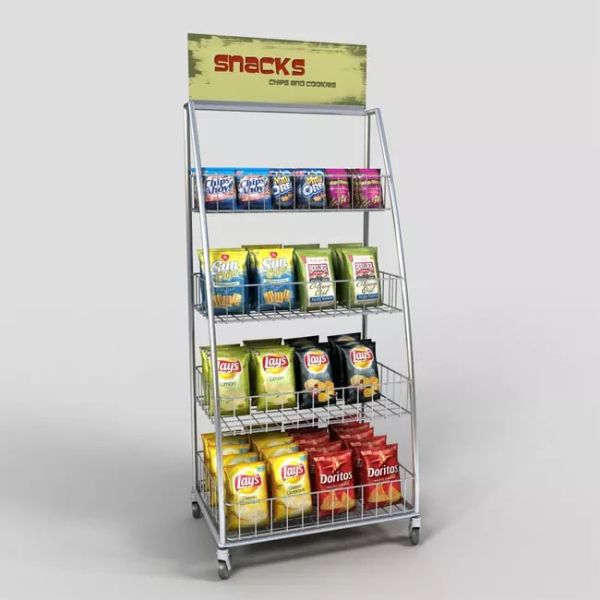 Wire Shelving Grid Panel Display Racks for Eco-Friendly Advertising and Displaying Snacks