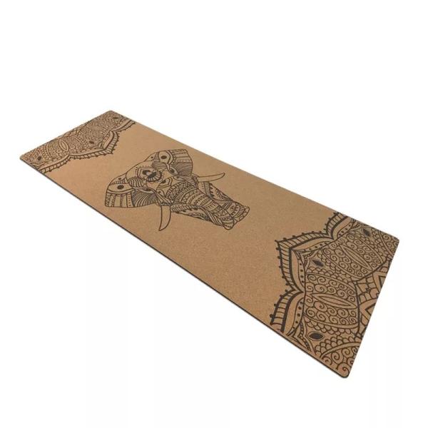 Cork Yoga Mat , Eco-friendly material, Non-Slip Yoga mat, Natural wood color, Thermal transfer printing, Natural rubber