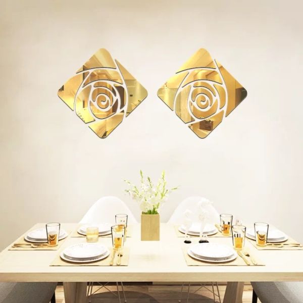Laser Engraved Gold PMMA Acrylic Mirror Sheet Decorative Pattern for Hotel Restaurant Interior
