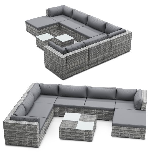 Wholesale Wicker Outdoor Sectional Lounge Set Rattan Outdoor Furniture Conversation Leisure Sofa Set