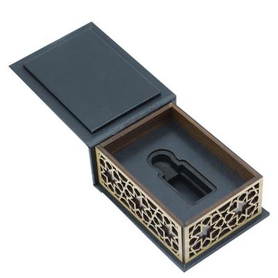 Caixa de perfumes pequena e inteligente Caixa de presente magnética de ouro azul