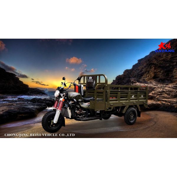 Front Shock Absorber 200 cc Gasoline 3 Wheel Cargo Tricycle for Long-lasting Delivery