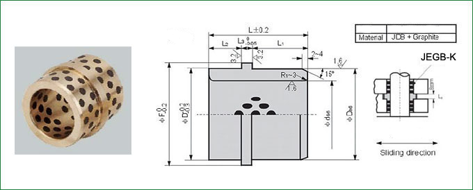 Flange Collar Bronze Plugged Bearings , Self Lubricating Bearing Metric Size