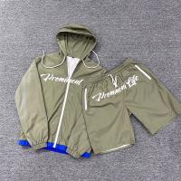 オーダーメイド サブライメーションプリント ナイロン フーディとショート スウェットスーツ ジョガーセット 布 ナイロン