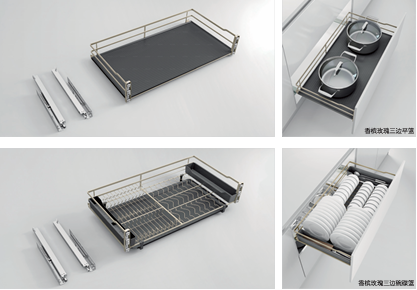 Фабрика 304SS Вытащить большие 200 мм корзины для кухонных шкафов