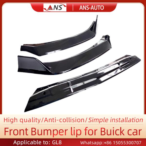 Black Glossy Front Bumper Lip Splitter , Crashproof Front Bumper Spoiler For Buick Gl8