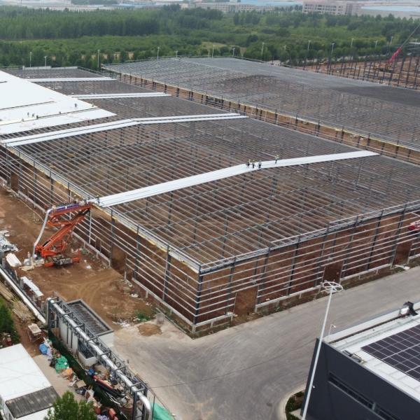 Prefab Steel Structure Workshop with Large Span and Crane Support