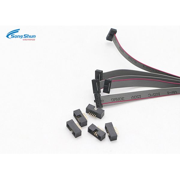 Female 30 Pin Ribbon Cable , Copper Wire Conductor 30AWG 20 Pin Ribbon Cable