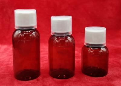 108mm Height PET Medicine Bottles With Aluminium Liner Brown Color Light Proof
