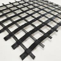 200 - 50 Kn/M Géogrid en polyester enduit de PVC  PET Uniaxial Renforcé Sol  Mur de Soutènement  Autoroute