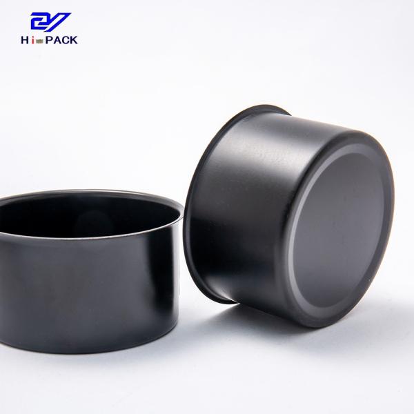 Black 120ml Pet Food Can D65x38mm Circular Tin Containers ISO 9001