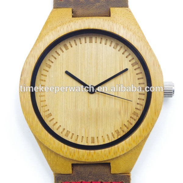 carbonized bamboo watches with genuine leather ,oem watches