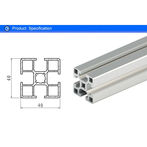 Square Aluminum Industrial Profile , 4040 T Track Aluminum Extrusions Linear Rail