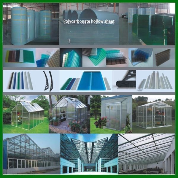 3 мм-18 мм поликарбонатная полая плита прочная универсальная анти-УФ для крыши теплицы