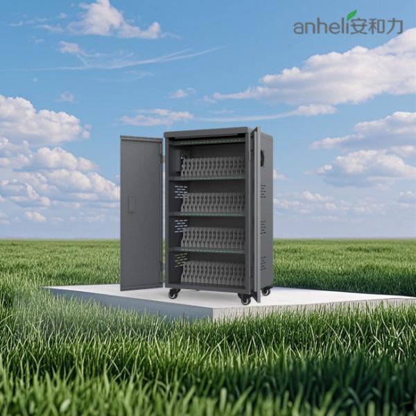 Galvanized Sheet 64 USB Port Tablet Charging Cart with 8S Security