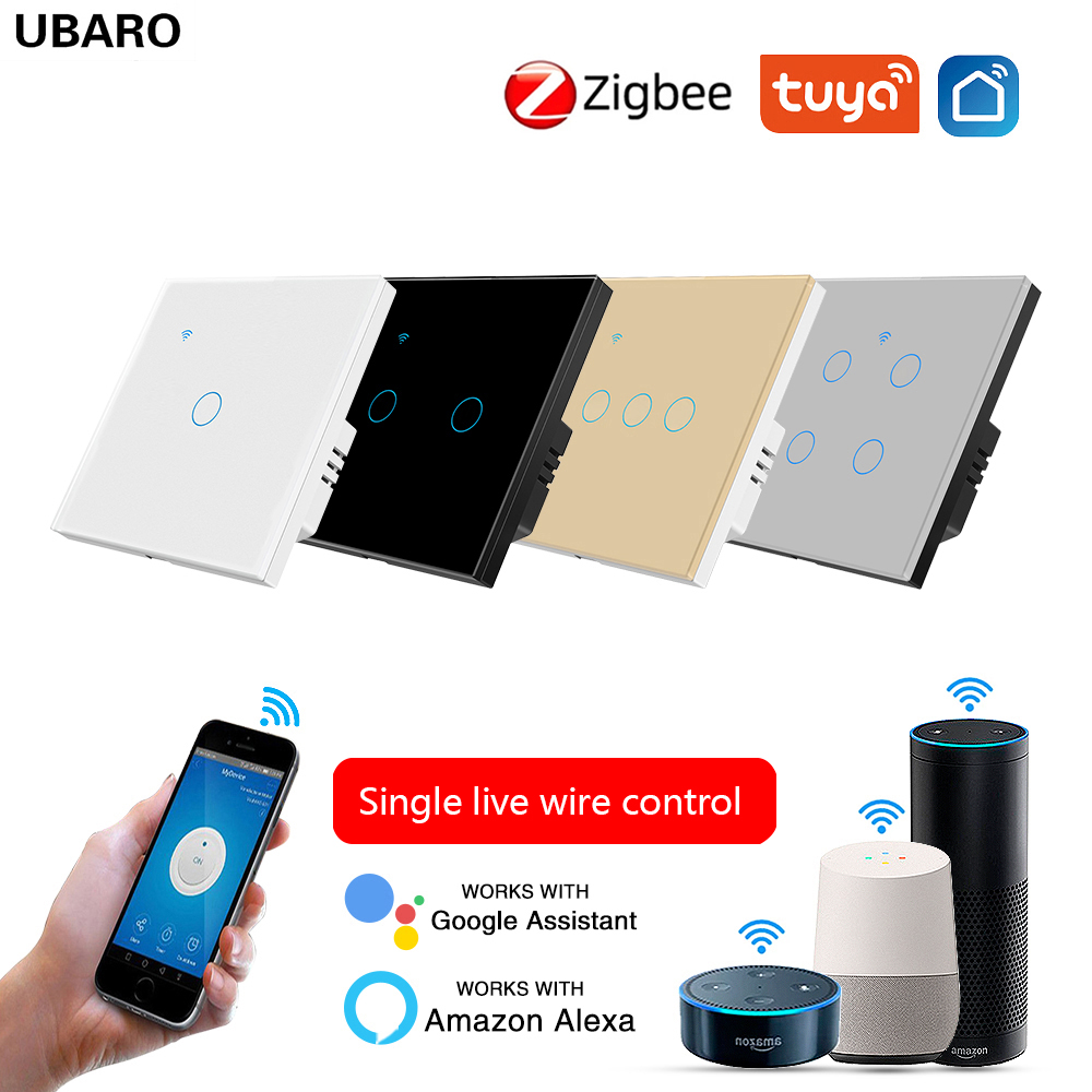 4Gang Smart Zigbee Switch с питанием от электричества 10A Дистанционный электрический выключатель освещения IOS Android Управление приложением Tuya