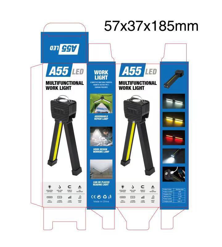 USB Rechargeable Magnetic 7th Gear Dimming Gym Lamp for Posing Handheld COB Work Light With 180 Degree Folding