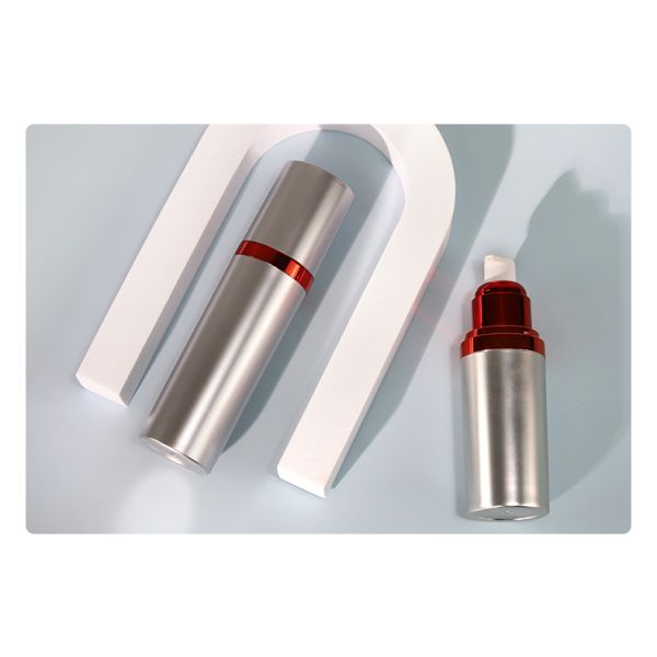 Cosmetic Empty Plastic Bottles 30 50 100 120ml Silver Pump Bottle Luxury For Skin Care