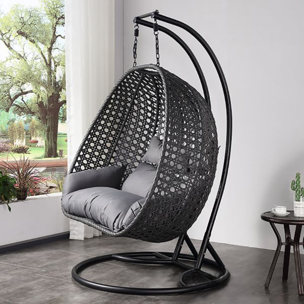 Modern Rattan Hanging Egg Chair With Stand The Perfect Addition to Your Outdoor Oasis