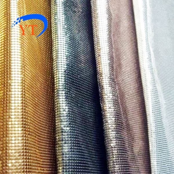 4mm Silver Aluminum Mesh Fabric Decorative Flexible Metal Sequins Wall