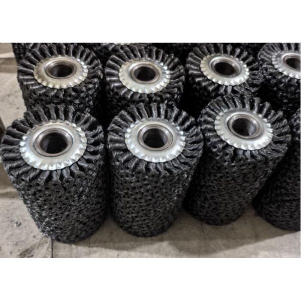 5 Inch OD Multi-Layer Twisted Steel Wire Brush Drum Scarifier for Rust Removal