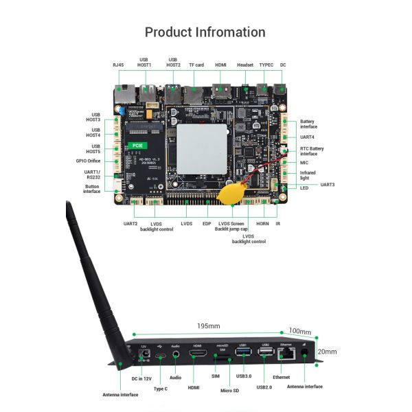 Коробка RK3399 медиа-проигрывателя OEM HD укоренила телевизионную приставку андроида 7,1