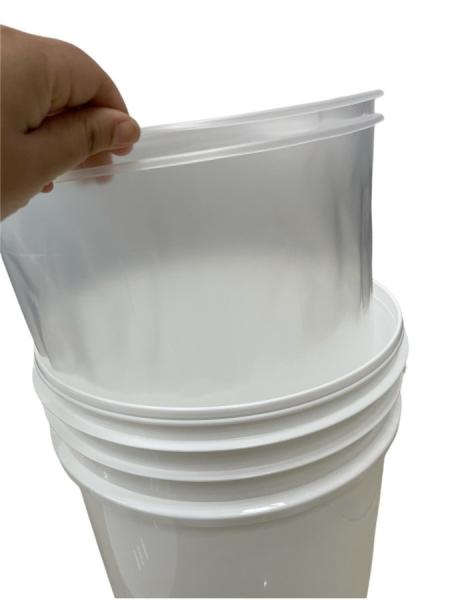 Rectangle Plastic Pail 20Liter Heavy duty without tear Liner in White for pet food