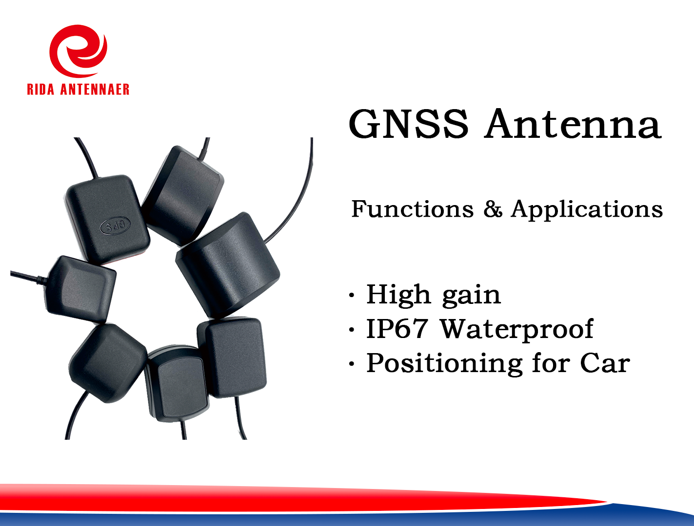 Waterproof Fakra GNSS GPS Antenna 1560-1610MHz for Car Navigation External BDS GLONASS 302dB Gain <1.5 VSWR 50 Impedance
