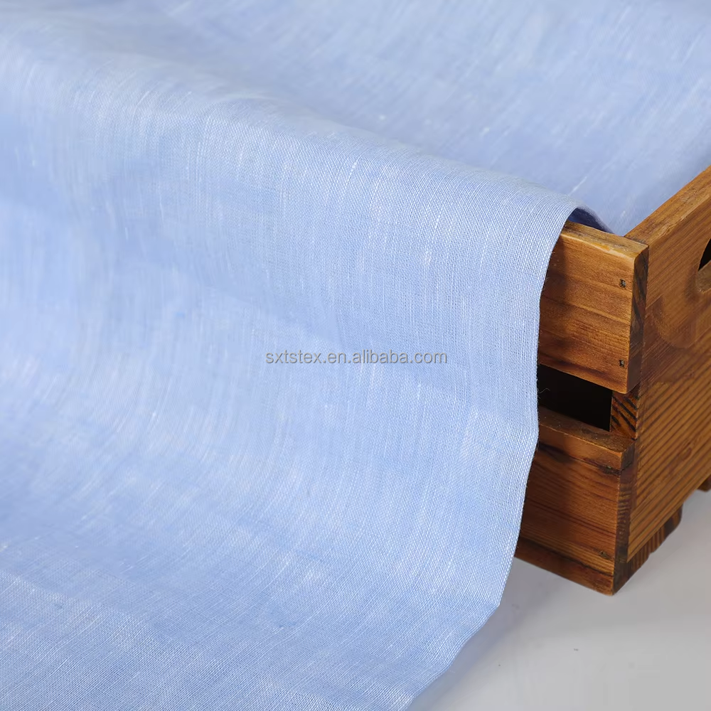 100% Linen Fabric Breathable and Healthy Natural Fiber Yarn Dyed Woven Pure Linen Women and Men for Clothing