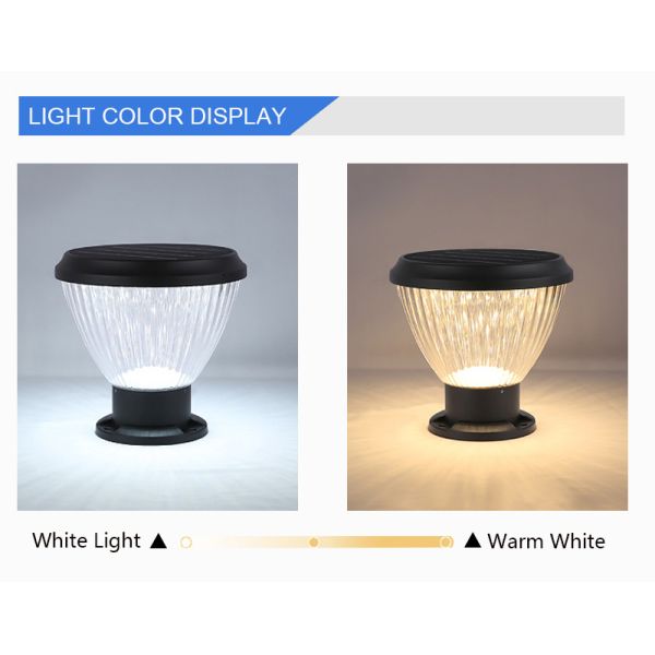 Garden LED Solar Outdoor Waterproof Decoration All In One Lamp Pillar Light