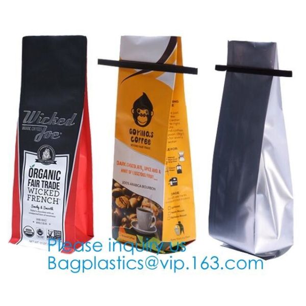 BRC Standard Qual Seal Kraft Paper Bags With Tin Tie Coffee Bags Plastic Valve,Customzed Side-Gusset Valve Tintie Plasti