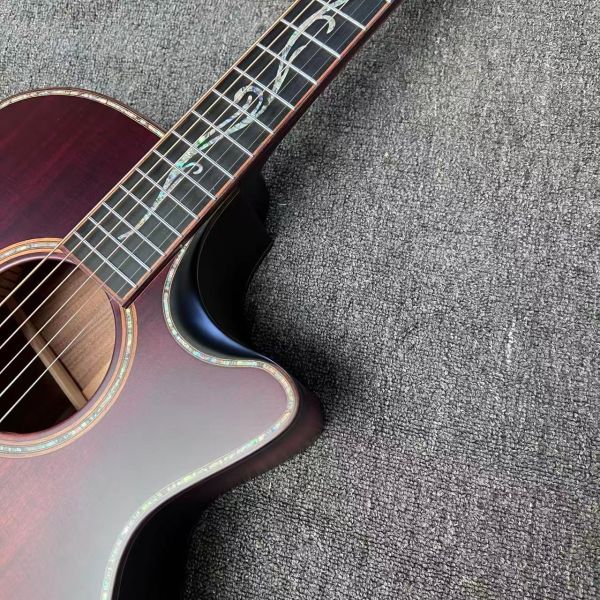 AAAAA solid koa top k24ce body SOLID KOA back side Taylor style acoustic guitar bone nut