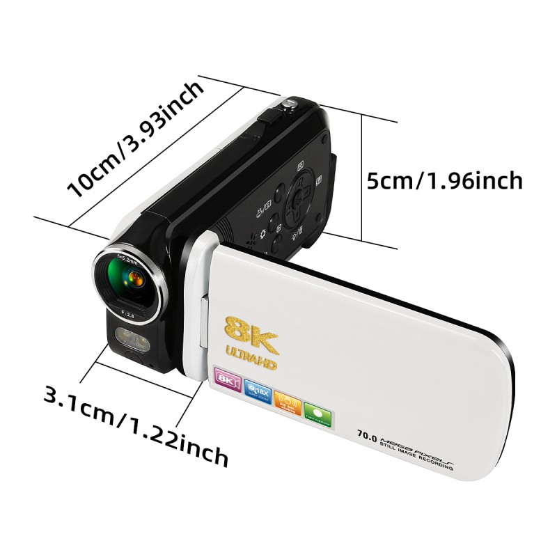 8K 70MP Professional Video Camera with 18X Zoom Anti-Shake WiFi Ideal for Vloggers Photographers and Beginners As Christmas Gift