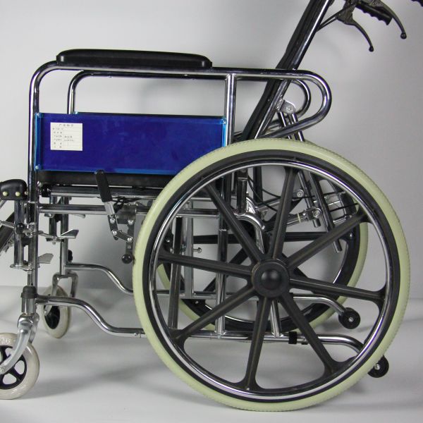 Solid Multi - Functional High Backrest Foldable Wheelchair With Commode