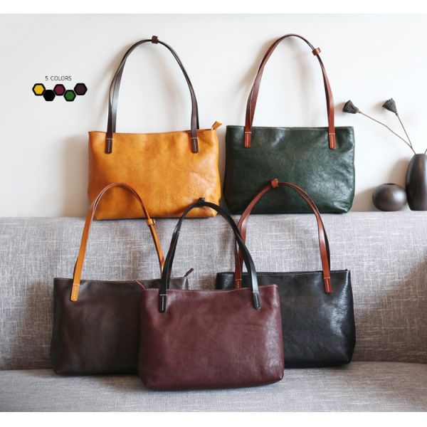 Authentic Handbags Tan Leather Tote Bag