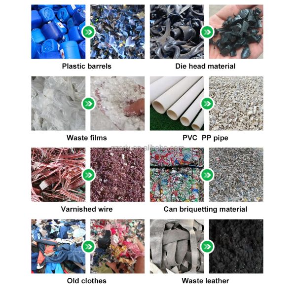 800 Single-Shaft Shredder Designed for Plastic Fabric Strips Leather Used Clothing Metal Bales and More