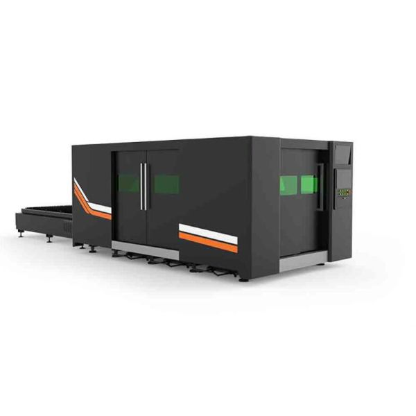 Metal Pipe Laser Cutting Machine With Exchange Table Safety Fully Enclosed