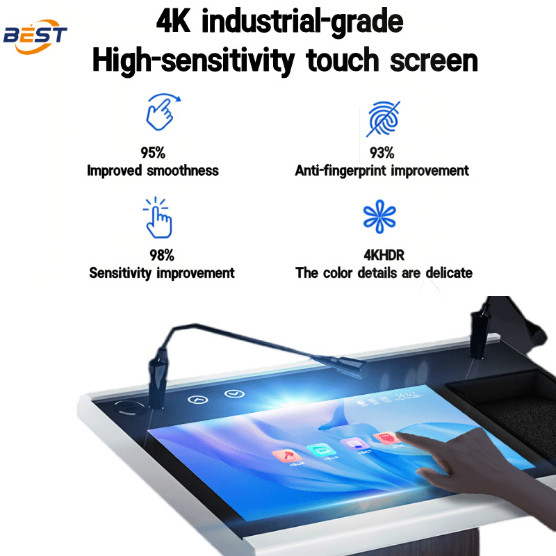 Digital Podium with Multi Points Foil Touch 560*1920 Resolution and 256GB Solid-state Drive Smart Lectern