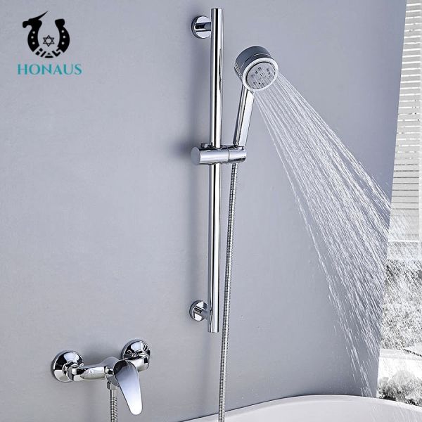Stainless Steel Hot And Cold Exposed Valve Showers Set Hardware Shower Head Shower System