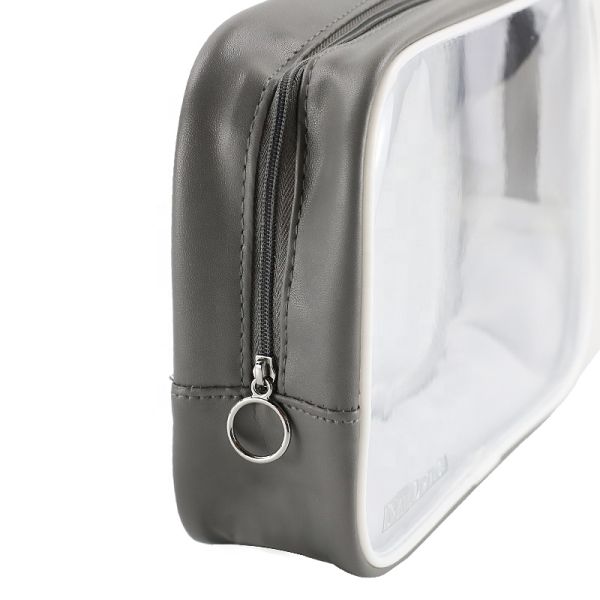 Waterproof PVC Transparent Leather Zipper Makeup Pouch