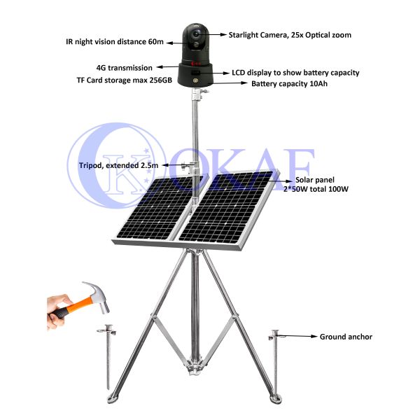 Optical Zoom 4G IR PTZ Security Camera IP 2MP Waterproof Wireless Outdoor For Surveillance