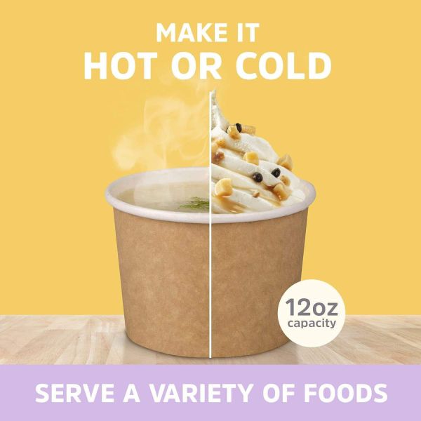 Custom Wholesale Ice cream Cups Bowls Packages Ice Cream Packaging Containers Paper Cup