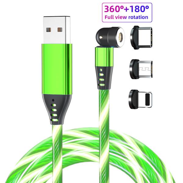 5PIN 1M Magnetic Data Charging Cable Glowing LED Magnetic 3 In 1 USB Charging Cable