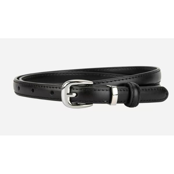 Canvas Woven Belt, Leather Trim Belt, Silver Buckle, Stretch Belt, Two-Tone Casual Belt, Versatile Belt for Jeans