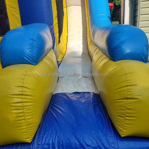 Children's Trampoline Inflatable Bounce House with Slide Obstacle and Splash Pool
