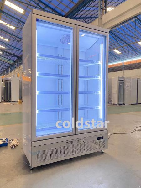 Commercial Upright Glass Door Refrigerated Showcase Supermarket Multi Deck Beverage Cooler